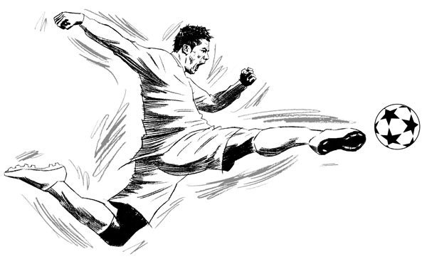 Футбол карандашом