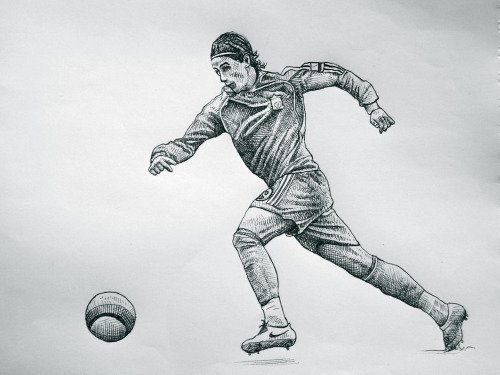 Ручка с футболистами