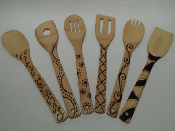 Выжигание на деревянных ложках