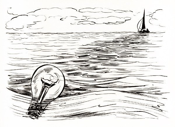 Капли воды ручкой