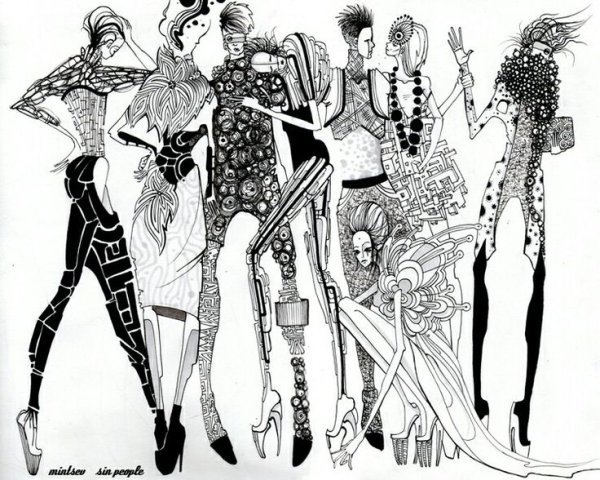 Платья для срисовки лёгкие