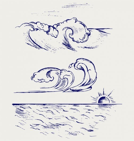 Волны карандашом