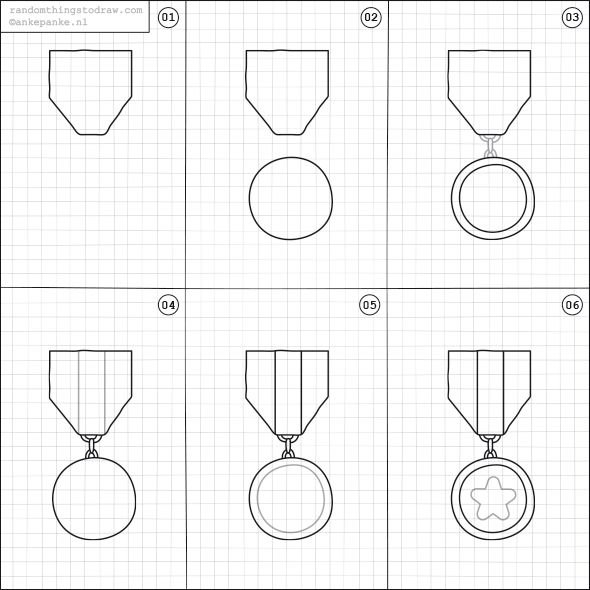 Рисунок медали поэтапно