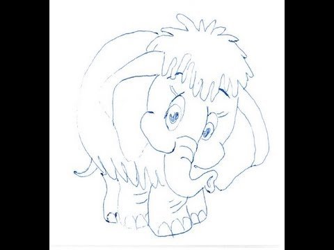 Нарисовать мамонтенка