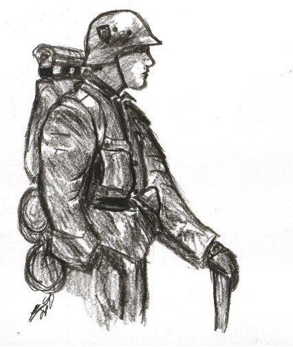 Портрет воееногокарандашом