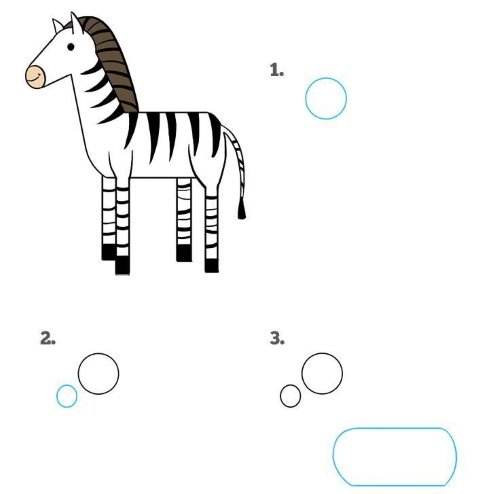 Лёгкие рисунки зебры