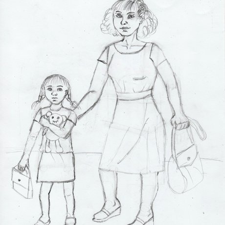 Рисунок мама карандашом для детей (43 фото)