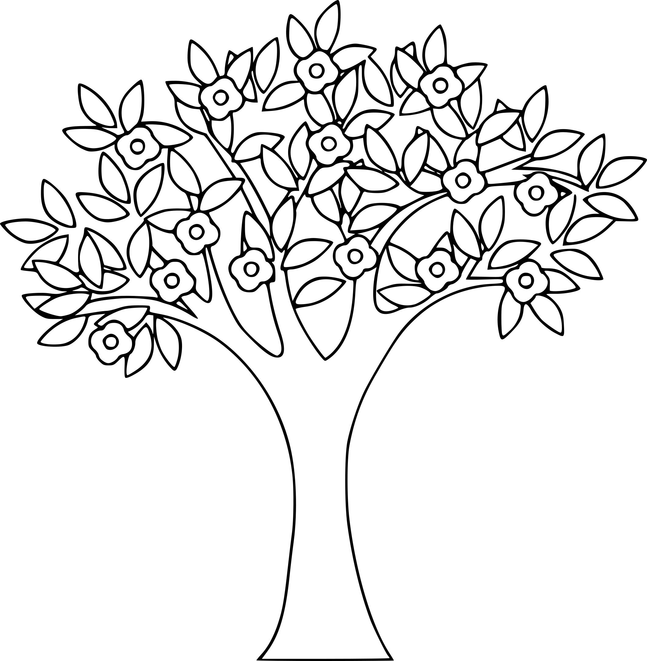 Весеннее дерево раскраска для детей