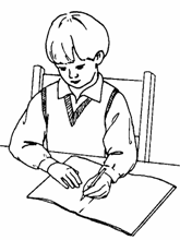 Мальчик с тетрадкой для раскрашивания