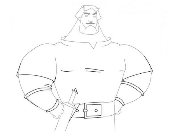 Легкий портрет богатыря Илья Муромец