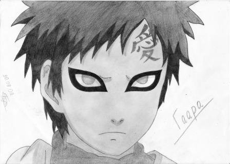 Гаара для срисовки карандашом