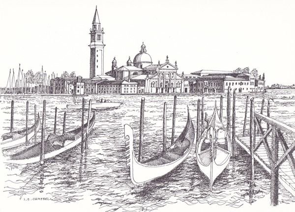 Рисунки видов Венеции Графика