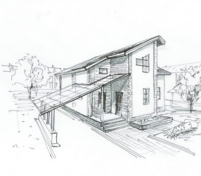 Рисунок коттеджа карандашом (45 фото)