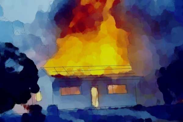 Кошкин дом Маршак иллюстрации пожар