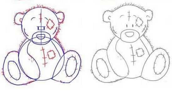 Плюшевый мишка рисунок поэтапно