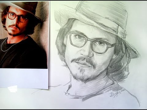 Джонни Депп карандашом
