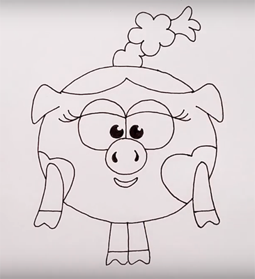 Поэтапное рисование смешариков