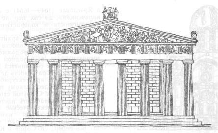 Нарисовать древнегреческий храм Парфенон