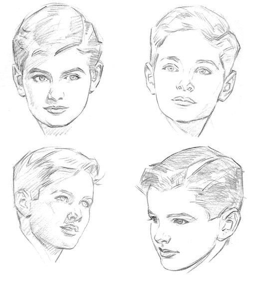 Зарисовка лица мальчика