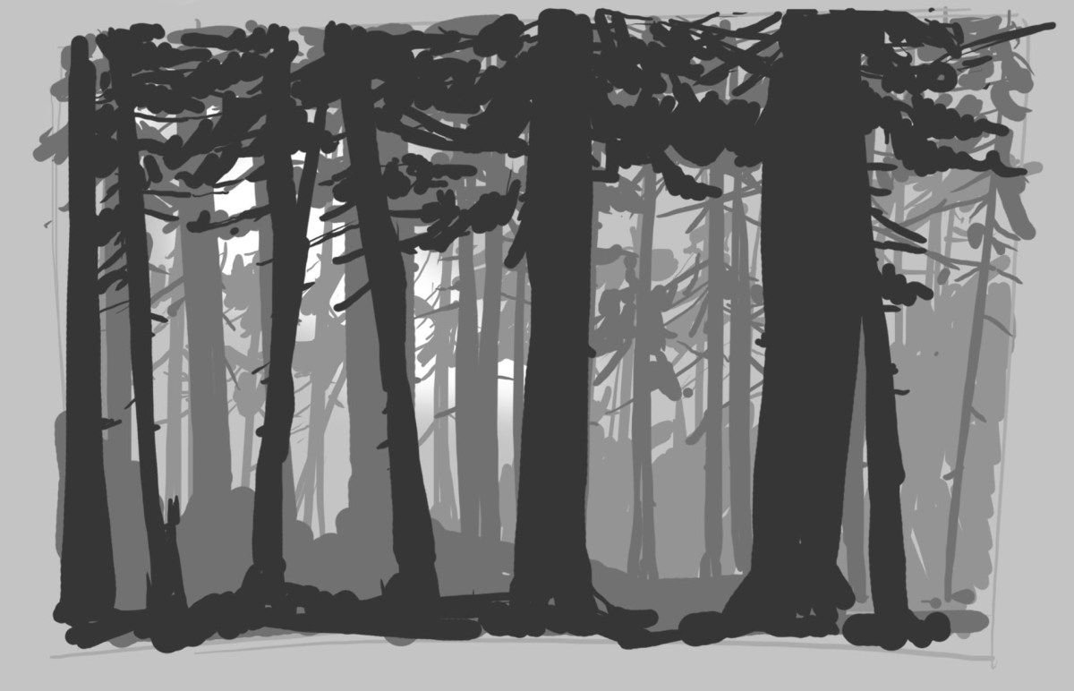Стиль рисования темный лес