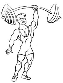 Мускулистый мужчина карандашом