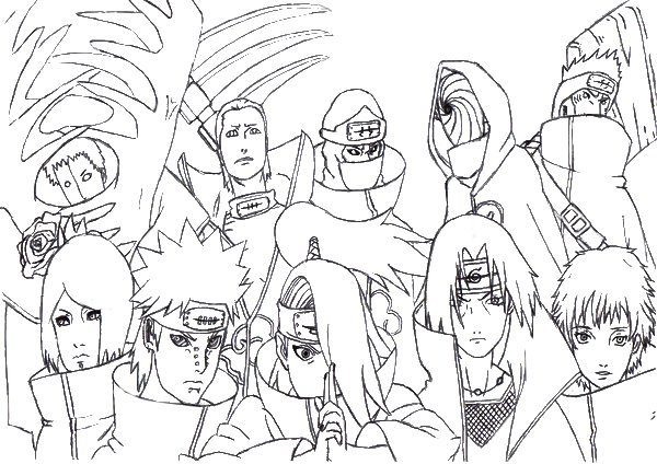 Раскраски Наруто Акацуки Наруто