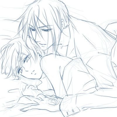 Тёмный дворецкий Себастьян и Сиэль для срисовки