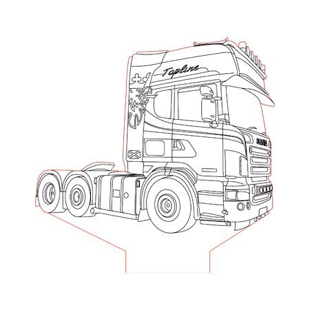 Scania r500 трал AUTOCAD