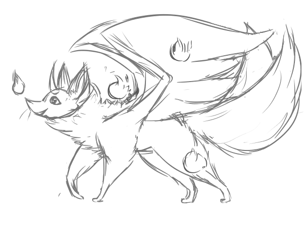 Позы для рисования Кицунэ