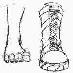 Ноги в ботинках рисунок