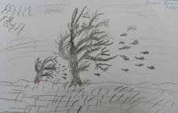 Осенний пейзаж набросок для детей