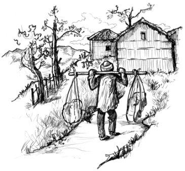 Нарисовать средневековье деревню