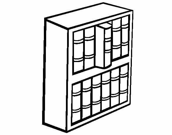 Книжный шкаф раскраска для детей