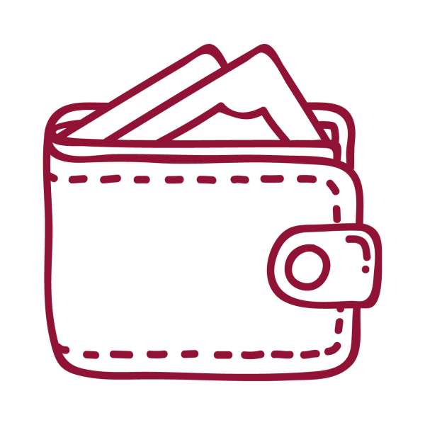 Нарисовать кошелек с деньгами