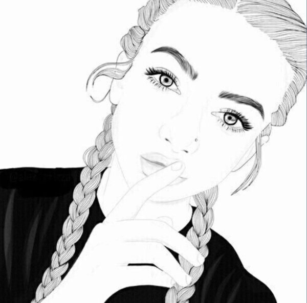 Черно белые рисунки девушек