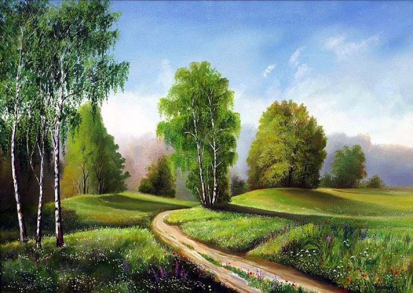 Пейзаж с деревьями