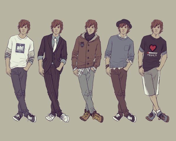 Аниме персонажи в скетчбуке