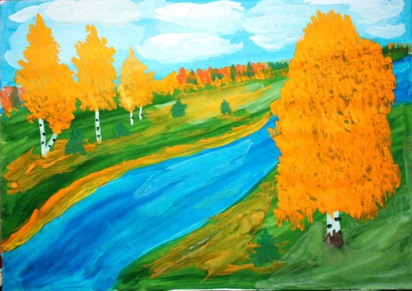 Рисунок на тему осень 3 класс