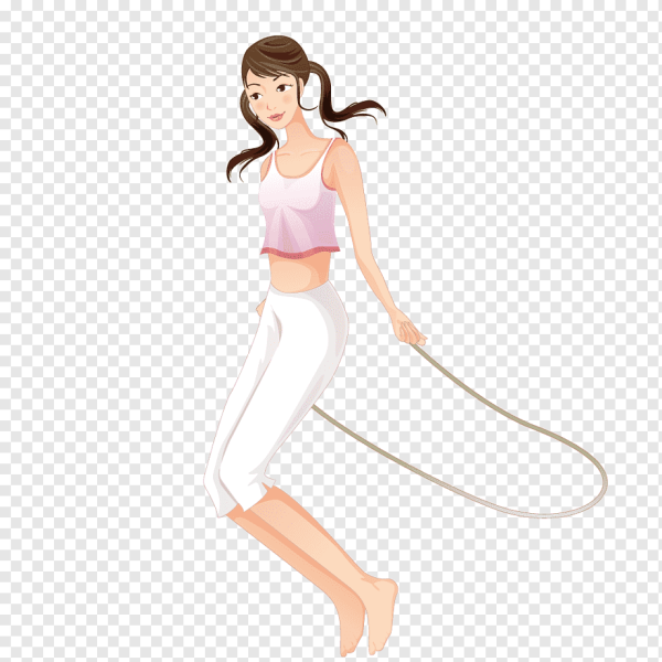 Девочка прыгает через скакалку