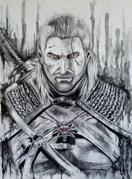 Геральд Ведьмак карандашом