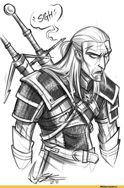 Скетч арт Геральт из Ривии