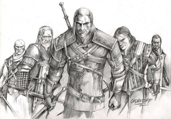 Геральт и Весемир арт