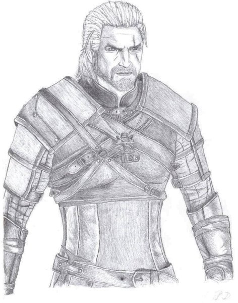 Геральт из Ривии Ведьмак рисунок