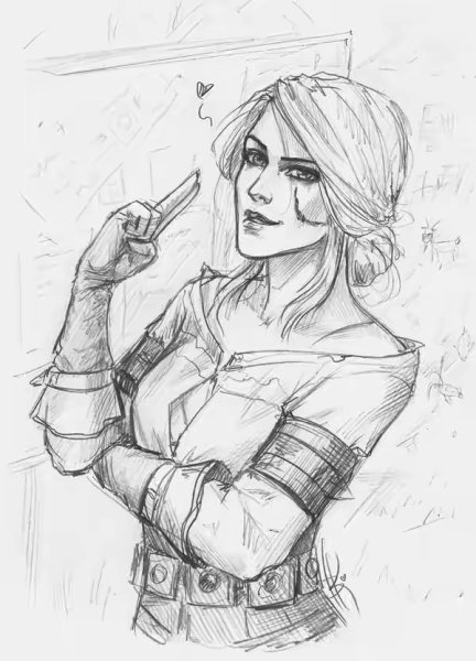 Цири Ведьмак эскиз