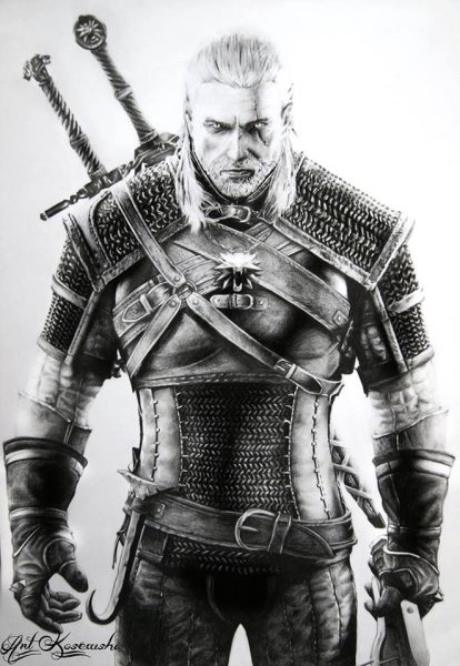 Геральт Ведьмак 3 карандашом