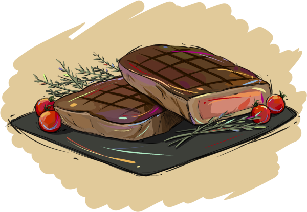 Стейк нарисованный