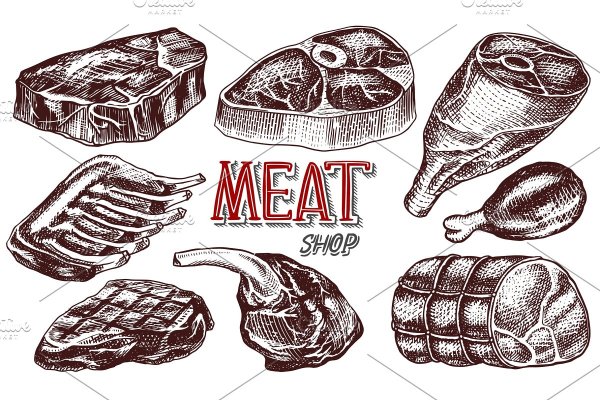 Стилизованное изображение мяса