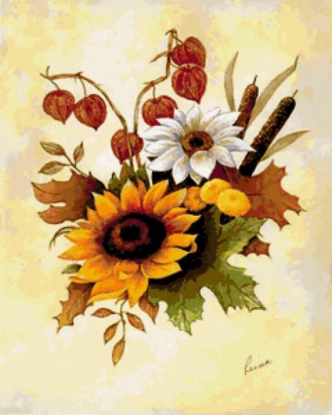 Осенний букет карандашом