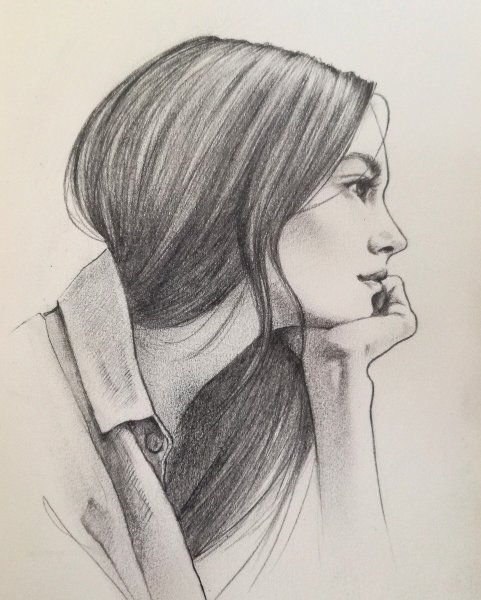 Поэтапное рисование лица в профиль