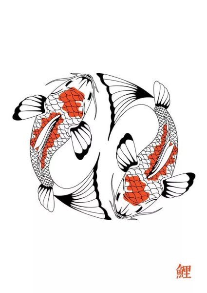 Карпы кои Инь и Янь